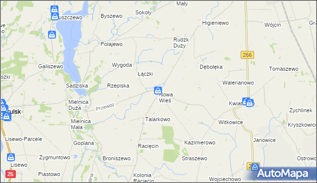 mapa Nowa Wieś gmina Piotrków Kujawski, Nowa Wieś gmina Piotrków Kujawski na mapie Targeo