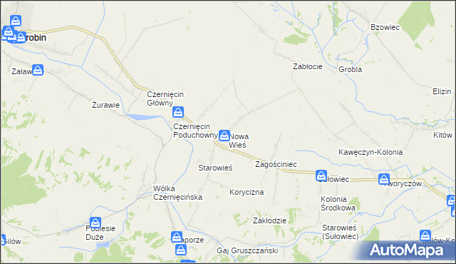 mapa Nowa Wieś gmina Turobin, Nowa Wieś gmina Turobin na mapie Targeo