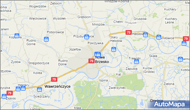 mapa Nowe Brzesko, Nowe Brzesko na mapie Targeo