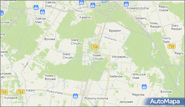 mapa Nowe Chrusty, Nowe Chrusty na mapie Targeo