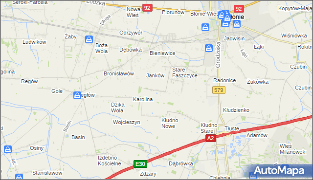 mapa Nowe Faszczyce, Nowe Faszczyce na mapie Targeo