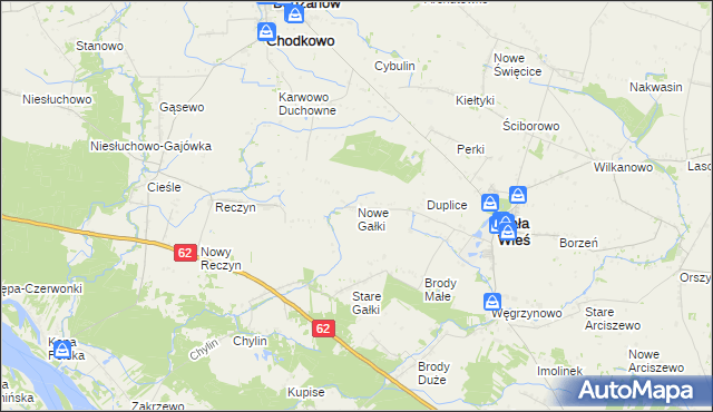 mapa Nowe Gałki, Nowe Gałki na mapie Targeo