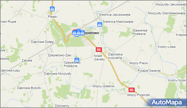 mapa Nowe Gierałty, Nowe Gierałty na mapie Targeo