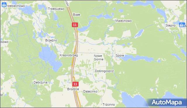 mapa Nowe Gonne, Nowe Gonne na mapie Targeo