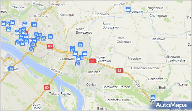 mapa Nowe Gulczewo, Nowe Gulczewo na mapie Targeo