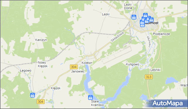 mapa Nowe Kramsko, Nowe Kramsko na mapie Targeo