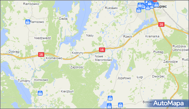mapa Nowe Marcinkowo, Nowe Marcinkowo na mapie Targeo