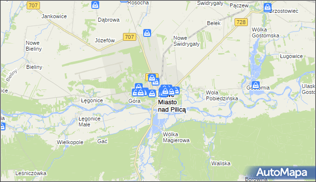 mapa Nowe Miasto nad Pilicą, Nowe Miasto nad Pilicą na mapie Targeo