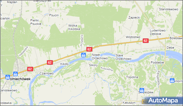 mapa Nowe Orzechowo, Nowe Orzechowo na mapie Targeo