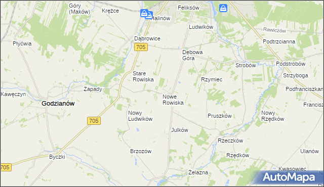 mapa Nowe Rowiska, Nowe Rowiska na mapie Targeo