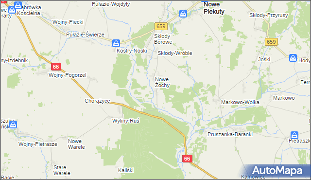 mapa Nowe Rzepki, Nowe Rzepki na mapie Targeo