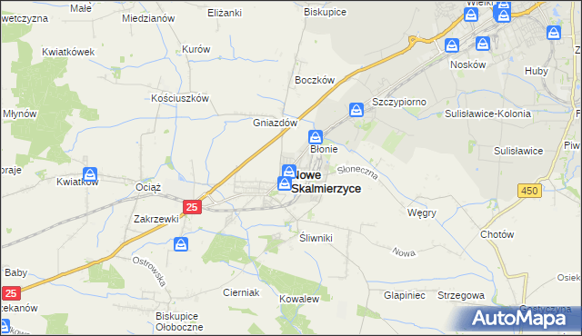mapa Nowe Skalmierzyce, Nowe Skalmierzyce na mapie Targeo