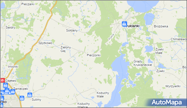 mapa Nowe Sołdany, Nowe Sołdany na mapie Targeo