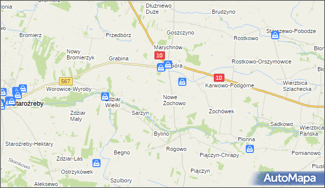 mapa Nowe Żochowo, Nowe Żochowo na mapie Targeo