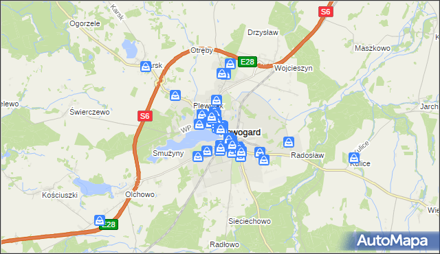 mapa Nowogard, Nowogard na mapie Targeo
