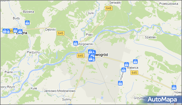 mapa Nowogród powiat łomżyński, Nowogród powiat łomżyński na mapie Targeo