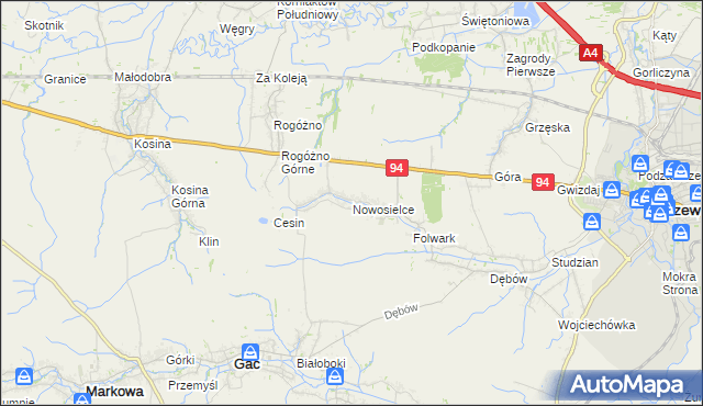 mapa Nowosielce gmina Przeworsk, Nowosielce gmina Przeworsk na mapie Targeo