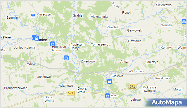 mapa Nowosiółki gmina Nowe Miasto, Nowosiółki gmina Nowe Miasto na mapie Targeo