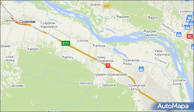 mapa Nowy Dziekanów, Nowy Dziekanów na mapie Targeo