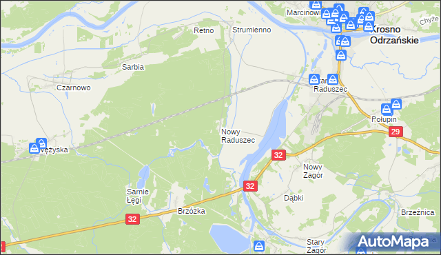 mapa Nowy Raduszec, Nowy Raduszec na mapie Targeo