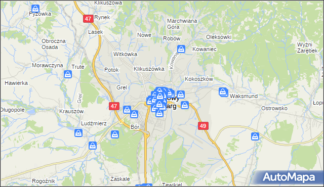 mapa Nowego Targu, Nowy Targ na mapie Targeo