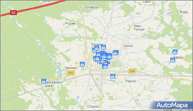 mapa Nowy Tomyśl, Nowy Tomyśl na mapie Targeo