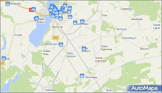 mapa Nowy Widzim, Nowy Widzim na mapie Targeo