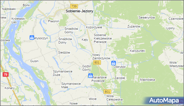 mapa Nowy Zambrzyków, Nowy Zambrzyków na mapie Targeo
