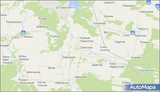 mapa Obiechów, Obiechów na mapie Targeo