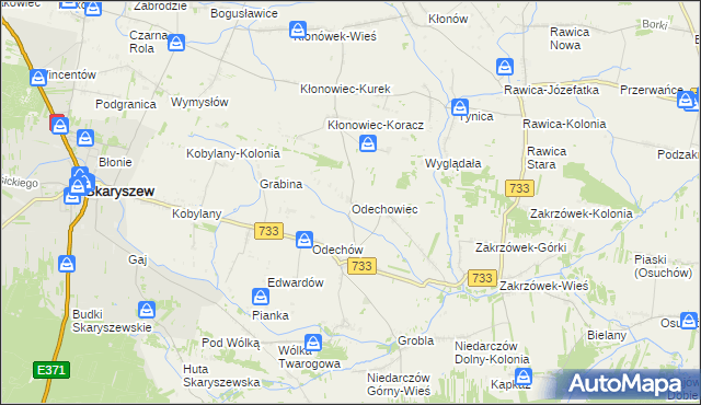 mapa Odechowiec, Odechowiec na mapie Targeo