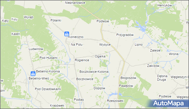 mapa Ogarka, Ogarka na mapie Targeo