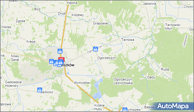 mapa Ogorzelczyn, Ogorzelczyn na mapie Targeo