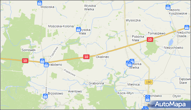 mapa Okaliniec, Okaliniec na mapie Targeo