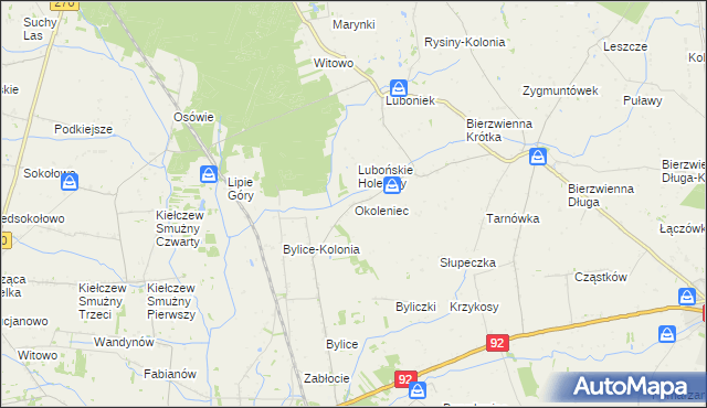 mapa Okoleniec, Okoleniec na mapie Targeo