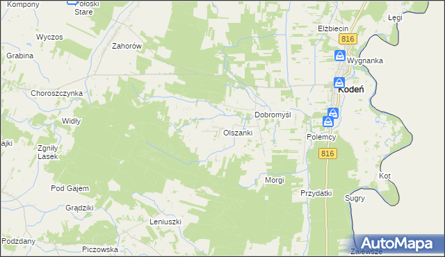 mapa Olszanki, Olszanki na mapie Targeo
