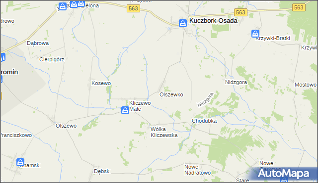 mapa Olszewko gmina Kuczbork-Osada, Olszewko gmina Kuczbork-Osada na mapie Targeo