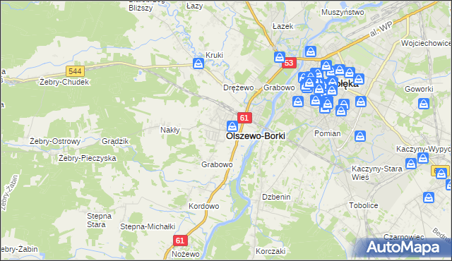 mapa Olszewo-Borki, Olszewo-Borki na mapie Targeo
