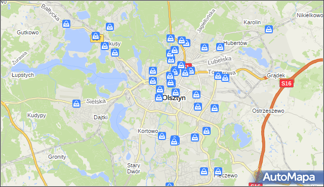 mapa Olsztyna, Olsztyn na mapie Targeo