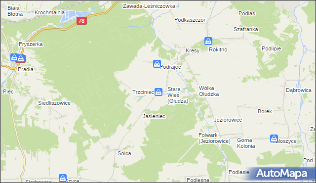 mapa Ołudza, Ołudza na mapie Targeo