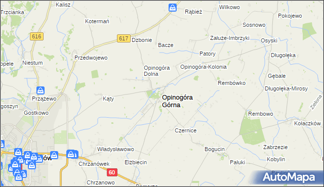 mapa Opinogóra Górna, Opinogóra Górna na mapie Targeo