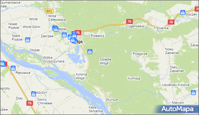 mapa Osiedle Wilga, Osiedle Wilga na mapie Targeo