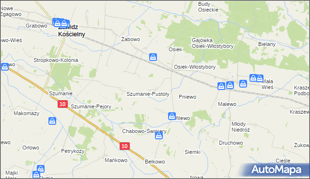 mapa Osiek Piaseczny, Osiek Piaseczny na mapie Targeo