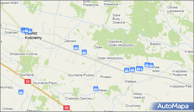 mapa Osiek-Włostybory, Osiek-Włostybory na mapie Targeo
