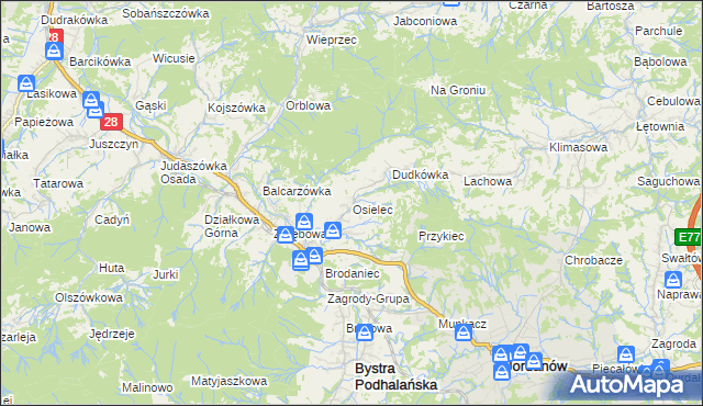 mapa Osielec, Osielec na mapie Targeo