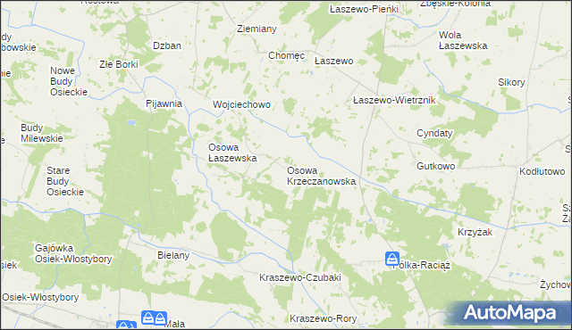 mapa Osowa Krzeczanowska, Osowa Krzeczanowska na mapie Targeo