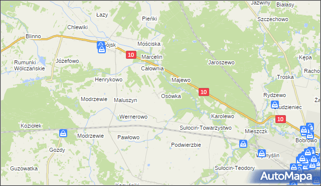 mapa Osówka gmina Sierpc, Osówka gmina Sierpc na mapie Targeo