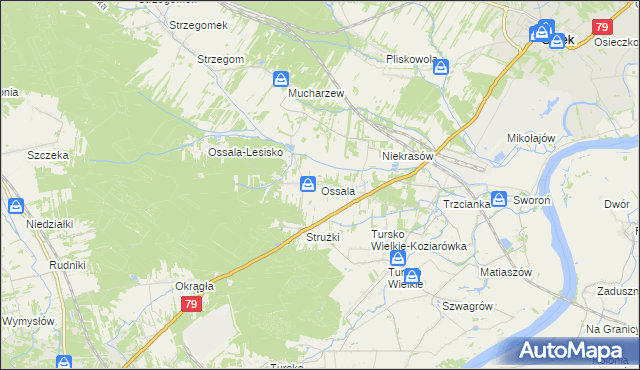 mapa Ossala, Ossala na mapie Targeo