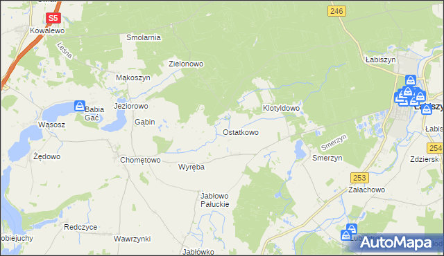 mapa Ostatkowo, Ostatkowo na mapie Targeo