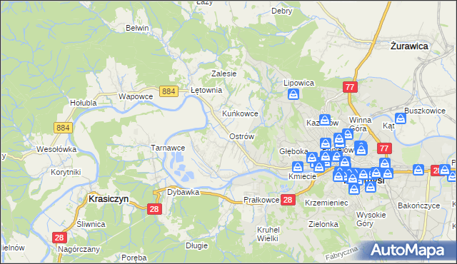 mapa Ostrów gmina Przemyśl, Ostrów gmina Przemyśl na mapie Targeo