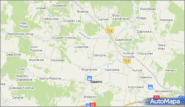 mapa Ostrożna, Ostrożna na mapie Targeo